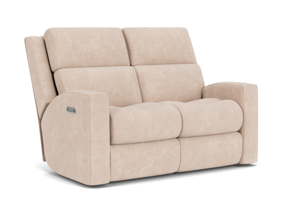 Score Power Reclining Loveseat with Power Headrests & Lumbar - Fabric 076-11